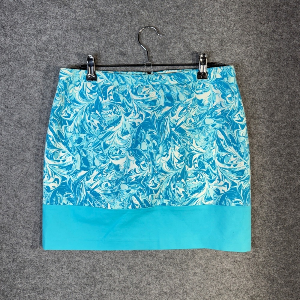 MICHAEL KORS‎ Women's Blue Swirl Print A-Line Mini Skirt Size 6P
